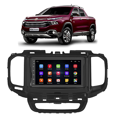 Kit Multimídia Android Fiat Toro (2016-2023) 7'' Polegadas 1-16GB GPS TV Online Bluetooth WiFi