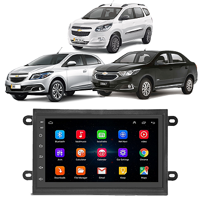 Kit Multimídia Android Onix Prisma Spin Cobalt 2013 A 2019 7'' Polegadas 1-16GB GPS TV Online Bluetooth WiFi