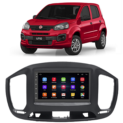 Kit Multimídia Android Fiat Uno (2015-2021) 7'' Polegadas 1-16GB GPS TV Online Bluetooth WiFi