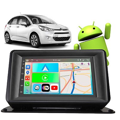 KIT MULTIMIDIA ANDROID 7" CITROEN C3 13/19 PRETO PEUGEOT CAR