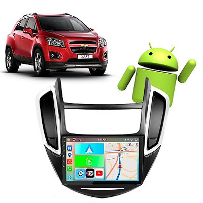 Kit Multimídia Carplay Android Auto 9” Tracker 2013-2016 GPS TV Online Google Assistente Siri Câmera de Ré