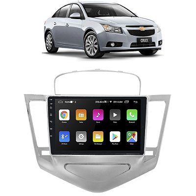 Kit Multimídia Android Cruze 2011-2016 9" Tv Online GPS Bluetooth WiFi USB Rádio FM