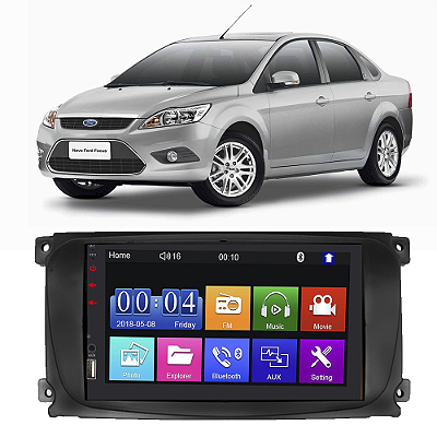 Kit Multimídia Mp5 FOCUS 2009-2013 7” Android IOS USB SD Bluetooth Rádio FM