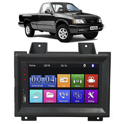 Kit Multimídia Mp5 Chevrolet S10 1995-2000 7” Android e IOS USB SD Bluetooth Auxiliar Rádio FM