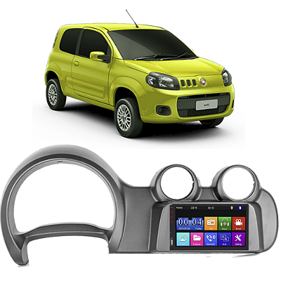 Kit Multimídia Mp5 UNO VIVACE 2011-2015 7” Android e IOS USB SD Bluetooth Auxiliar Rádio FM