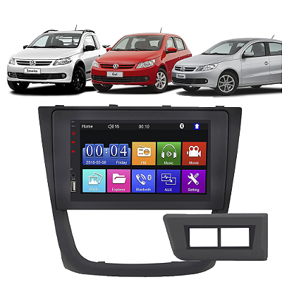 Kit Multimídia Mp5 Gol G5 2009-2013 7” Android IOS USB SD Bluetooth Rádio FM