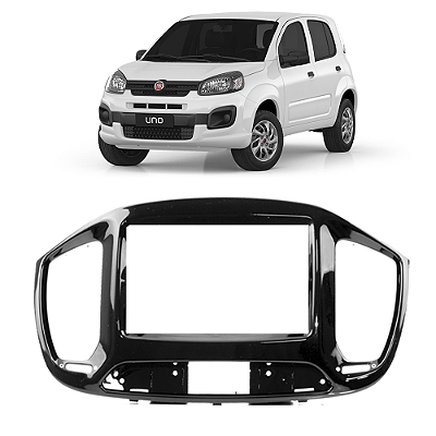 Moldura Painel 2 Din Fiat Uno 2015-2021 - 7 Polegadas para Central Multimídia Mp5
