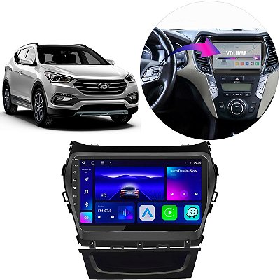 Kit Multimídia Android 4/64GB Octa-Core Santa Fé 2014-2019 CarPlay