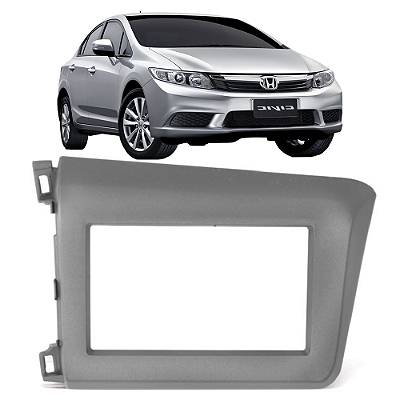 Moldura Painel Honda Civic 2012-2016 2 Din Cinza Padrão Japonês Chinês