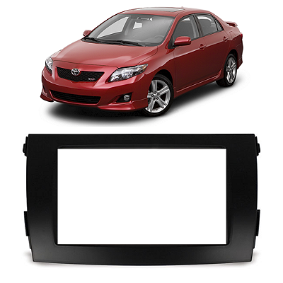Moldura Painel Toyota Corolla 2009-2013 2 Din Preto Multimidia Dvd Padrão Japonês Chinês