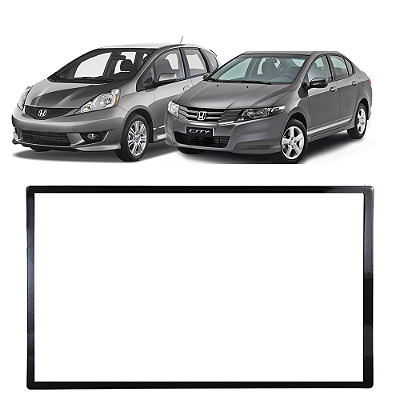 Moldura Painel Multimídia Honda Fit City 2004-2012 Preto 2 Din Padrão Japonês