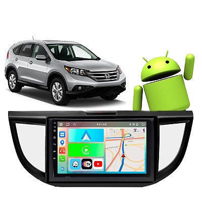Kit Multimídia Carplay Android Auto 2GB 32GB 9” Polegadas CRV 2012-2016 GPS Google Assistente Siri