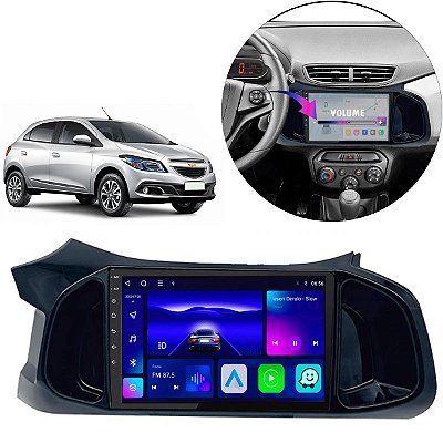 Kit Multimidia Android Octa-Core 4/64GB 9" Polegadas Onix Prisma 2013-2019 CarPlay