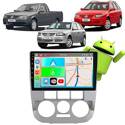 Kit Multimídia Android 9" Polegadas Gol Parati Saveiro G4 2005-2012 CarPlay