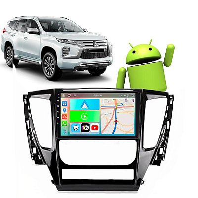 Kit Central Multimídia 2GB RAM 32GB ROM 9" Polegadas Pajero Sport 2018-2021 CarPlay WiFi