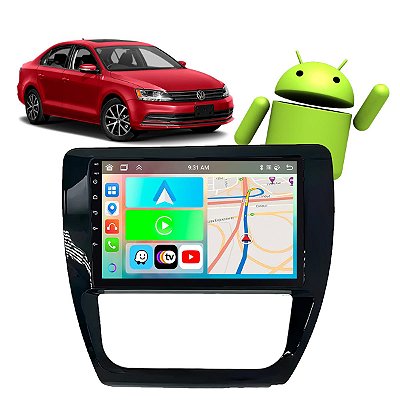 Kit Central Multimídia Android 9" Polegadas Volkswagen Jetta 2012-2017 CarPlay WiFi GPS
