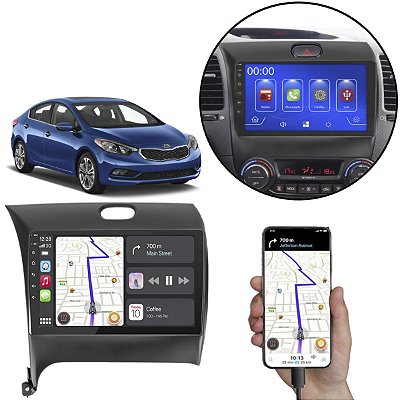 Kit Multimidia Kia Cerato 2013-2019 Mp5 9" Pol + Câmera de Ré
