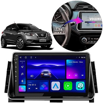 Kit Central Multimídia Android Octa-Core 9" Polegadas Nissan Kicks 2016-2021 + Câmera de Ré + CanBus