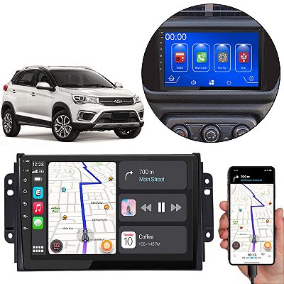 Kit Multimídia 9” Polegadas Carro Chery Tiggo 2 2019 a 2022 MP5 CarPlay/Android Auto