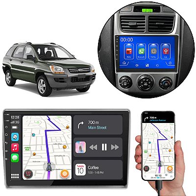 Kit Central Multimídia 9” Polegadas Kia Sportage 2006-2010 MP5 CarPlay/Android Auto