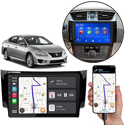 Kit Central Multimidia Nissan Sentra 2014 a 2020 Mp5 9" Pol Android-Auto Carplay