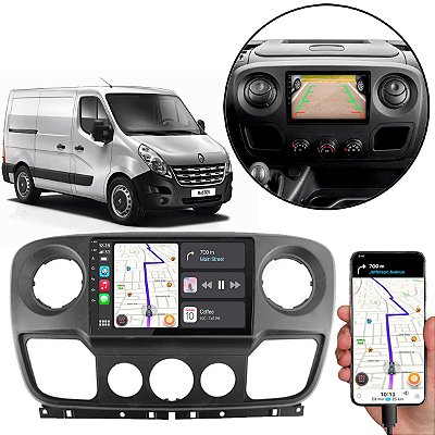 Kit Multimídia MP5 Renault Master 2013-2024 9 Pol Android-Auto Carplay