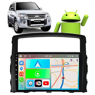 Kit Central Multimídia 9" Polegadas Android CarPlay Pajero Full 2008 a 2021