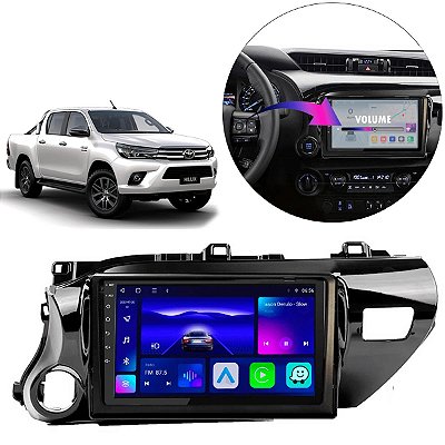 Kit Central Multimídia 9" Polegadas Android Octa-Core 4-64GB Hilux 2017-2025 GPS + Câmera