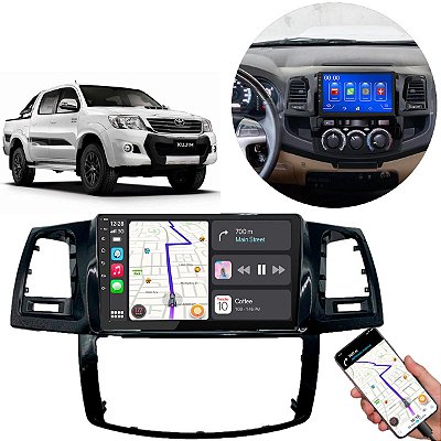 Kit Multimídia Android Auto CarPlay MP5 9" Hilux SW4 2009 a 2015 + Câmera