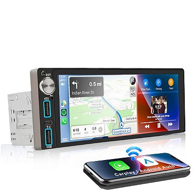 Central Multimídia Android 2GB RAM 32GB ROM 1 Din Rádio MP3 CarPlay GPS