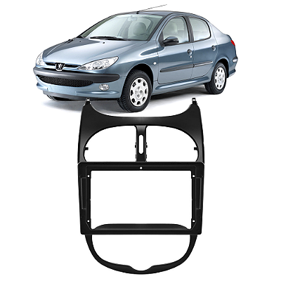 Moldura Painel 9pol Peugeot 206 2000-2010 para Multimídia
