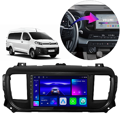 Kit Central Multimídia Android Octa-Core Citroën Jumpy Peugeot Expert 2018 a 2022