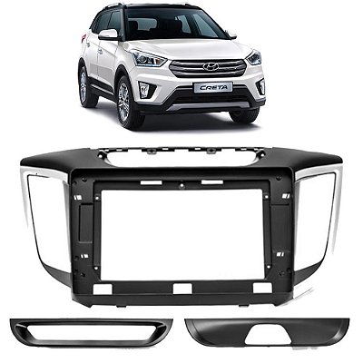 MOLDURA PAINEL CRETA 16/21 10 POL PRETO/PRATA PRETO HYUNDAI