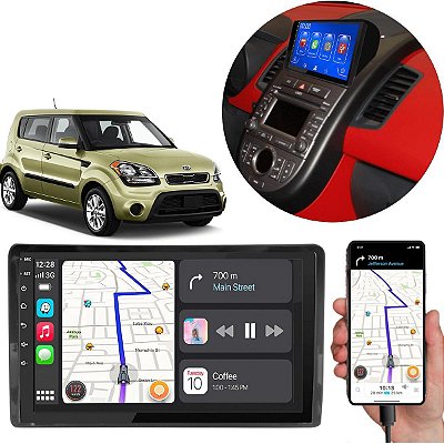 KIT MULTIMIDIA MP5 9" SOUL 12/14 PRETO HYUNDAI CARPLAY ANDRO