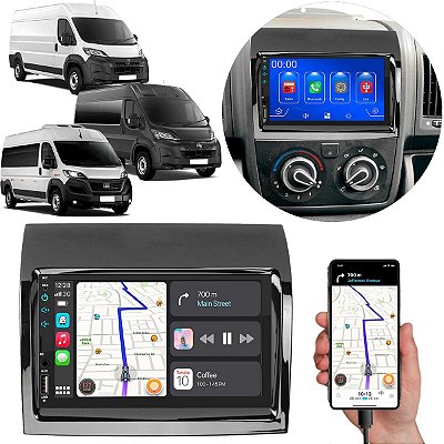 Kit Central Multimídia CarPlay Android Auto MP5 7" Polegadas Ducato Boxer Jumper 2018-2025