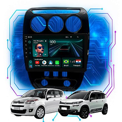 Kit Multimídia Android 9” Honda C3 2013-2016 | 4GB + 64GB, CarPlay e Android Auto