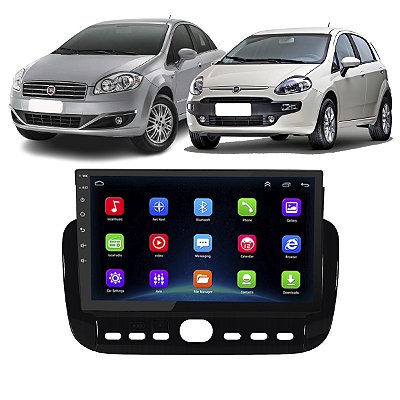 Kit Multimídia Android Punto 2013-2017 Linea 2016 2017 9" Tv Online GPS Bluetooth WiFi USB Rádio FM