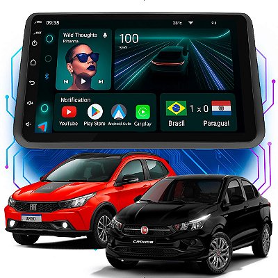 Kit Multimídia Android 9” Argo 2018-2026 | 4GB + 64GB, CarPlay e Android Auto