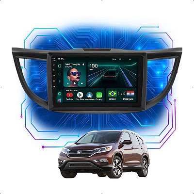 Kit Multimídia Android 9” Honda CRV 2012 a 2016 | 4GB + 64GB, CarPlay e Android Auto