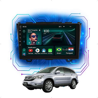 Kit Multimídia Android 9” 4/64gb Honda Crv 2007–2011 CarPlay Android Auto