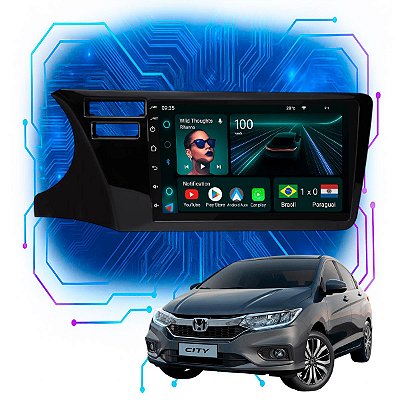 KIT MULTIMIDIA ANDROID 4GB/64GB 9" CITY 15/21 2 FUROS BLACK