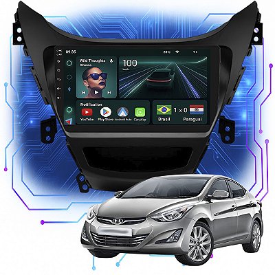 Kit Multimídia Android 9” Elantra 2010-2013 | 4GB + 64GB, CarPlay e Android Auto