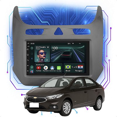 Kit Multimídia Android 7” Cobalt 2012-2020 | 4GB + 64GB, CarPlay e Android Auto