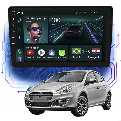 Kit Multimídia Android 9” Bravo 2011-2016 | 4GB + 64GB, CarPlay e Android Auto