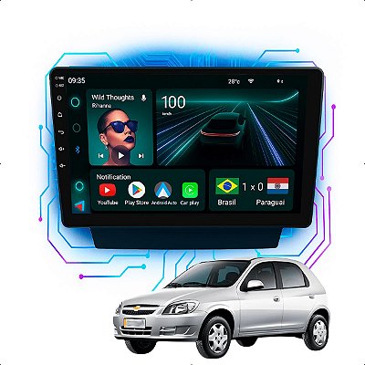 Kit Multimidia Android 4GB/64GB 9p Celta 2006-2016 bluetooth