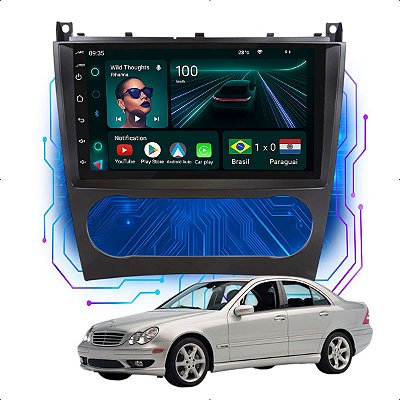 KIT MULTIMIDIA ANDROID 4GB/64GB 9" CLASSE C 05/07 PRETO MERC