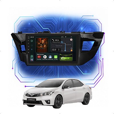 Kit Multimídia Android 9” Corolla 2015-2017 | 4GB + 64GB, CarPlay e Android Auto