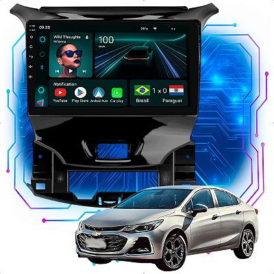 Kit Multimidia Android 4GB/64GB 9p Cruze 2017-2021 Carplay Gps + Câmera De Ré