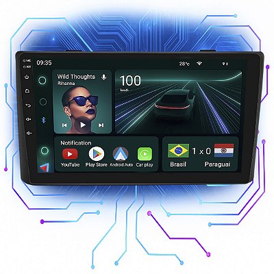 Kit Multimidia Android 4GB/64GB 9p Compatível com Daily 2013-2019 Carplay + Android Auto