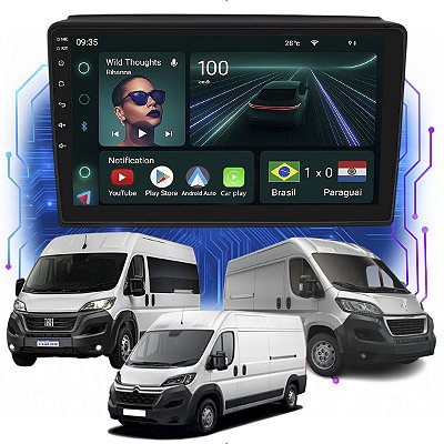 Kit Mutlmidia Android 4GB/64GB 9p Ducato 2018-2025 Bluetooth